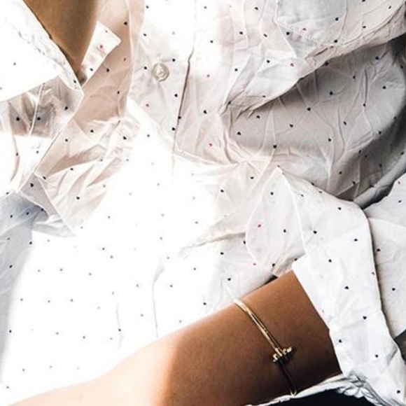 Frank & Eileen Barry crinkle hearts shirt XS - Picture 4 of 5